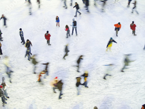 Aerial View of Ice Skating