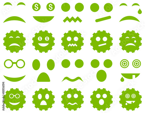 Tool, gear, smile, emotion icons