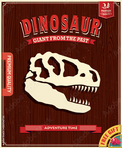 Vintage dinosaur fossil poster design