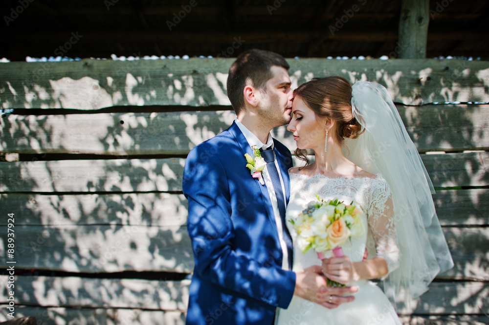 Marriage couple at the shadows of apple tree Marriage couple at the shadows of apple tree