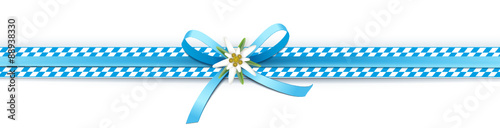Oktoberfest Schleife mit Edelweiß u. Rautenmuster