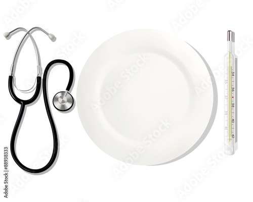 Profession feeds. Doctor. EPSession feeds. Doctor. EPS. Dinner placemats for a doctor. Vector illustration. White background