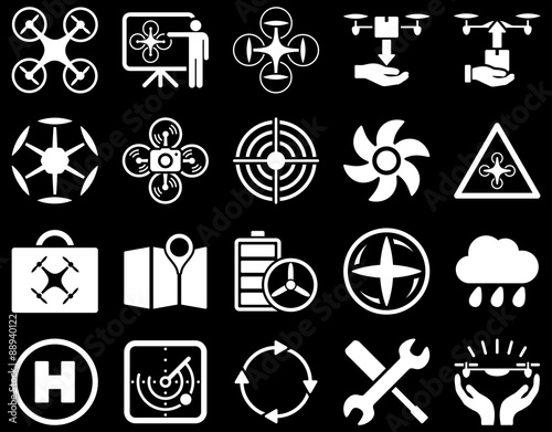 Air drone and quadcopter tool icons