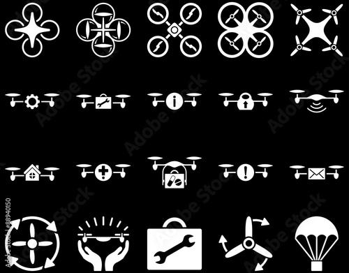 Air drone and quadcopter tool icons