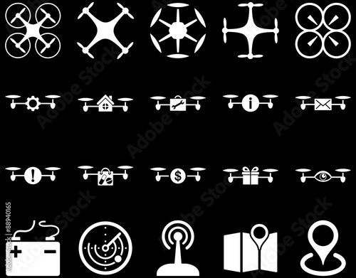 Air drone and quadcopter tool icons
