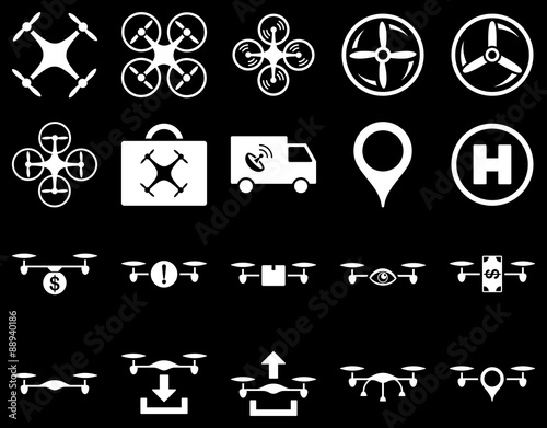 Air drone and quadcopter tool icons