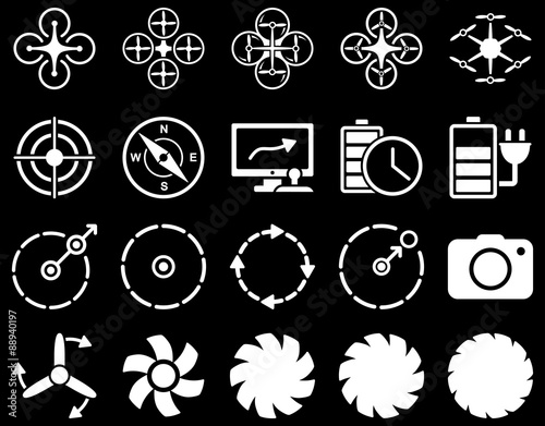 Air drone and quadcopter tool icons