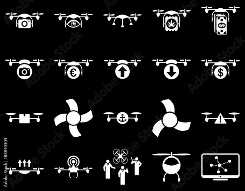 Air drone and quadcopter tool icons
