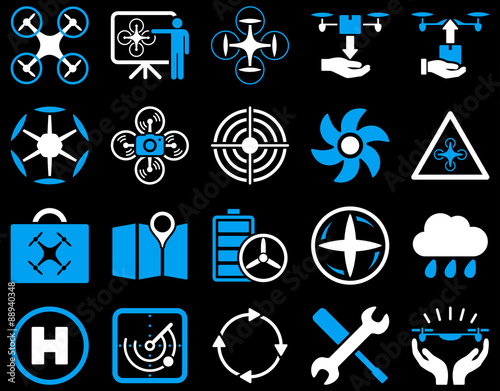 Air drone and quadcopter tool icons