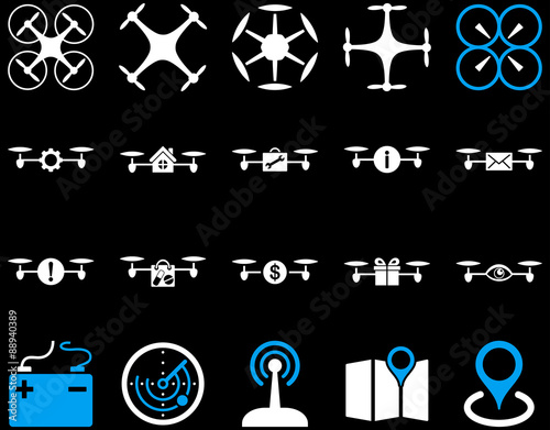 Air drone and quadcopter tool icons