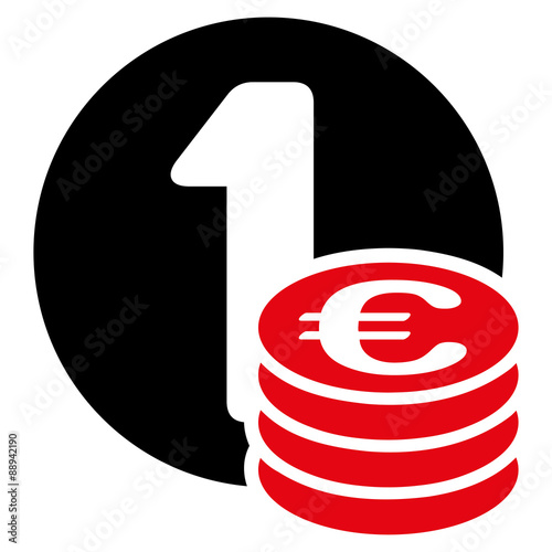 Euro coin column icon