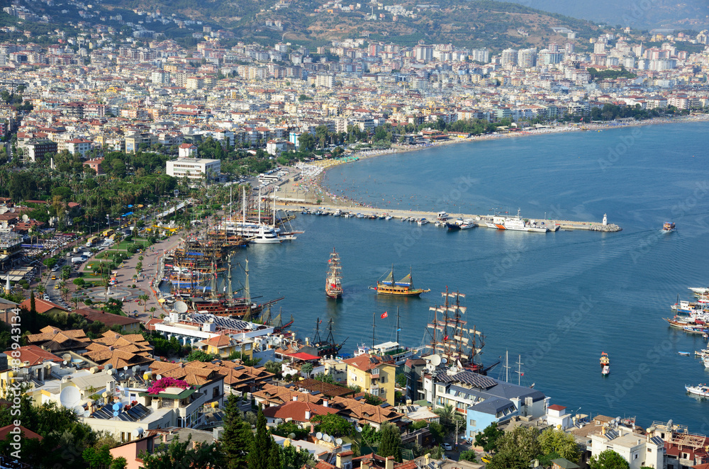 View of Alanya harbor, Turkey
