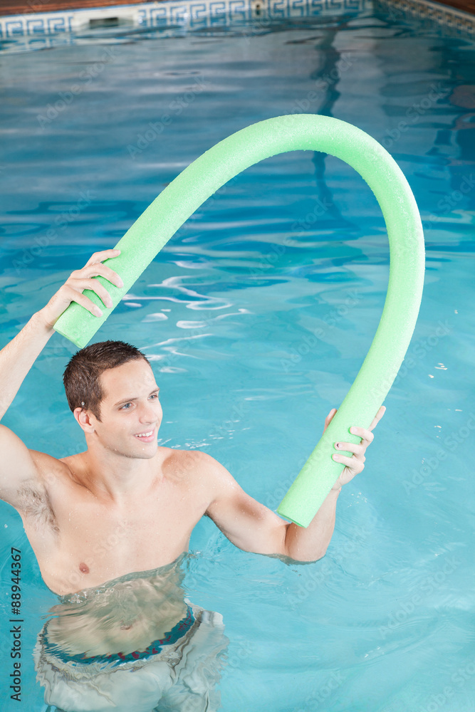 Man playing with float