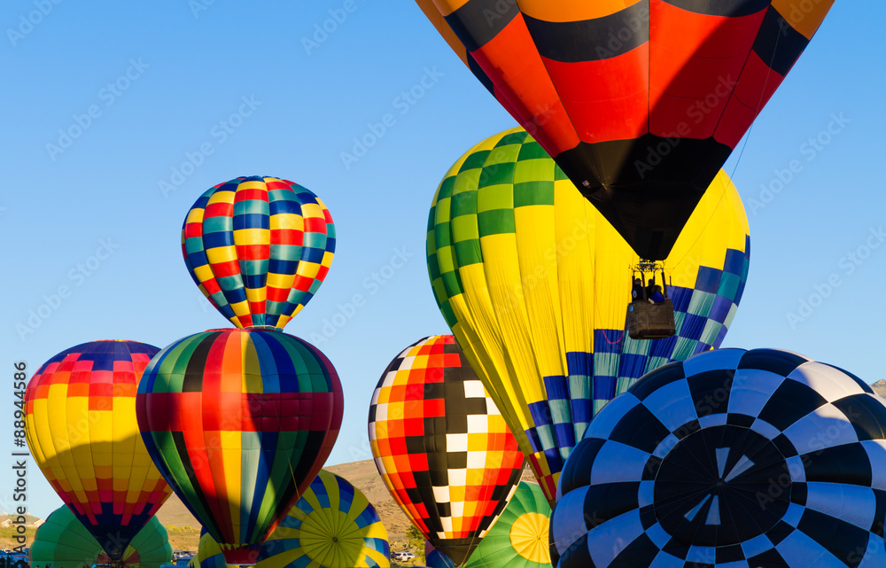 Fototapeta premium Hot air balloon in flight