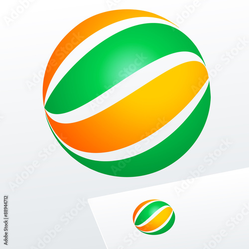 Abstract vector sign in sphere shape. logotype for Business, Media, Corporation.