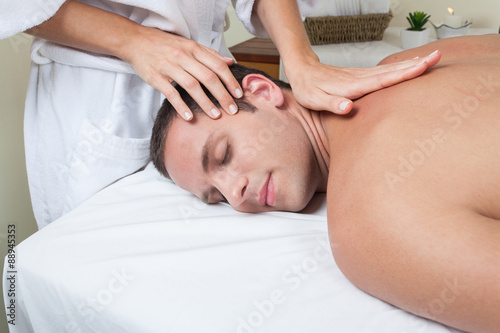 Guy enjoying a massage