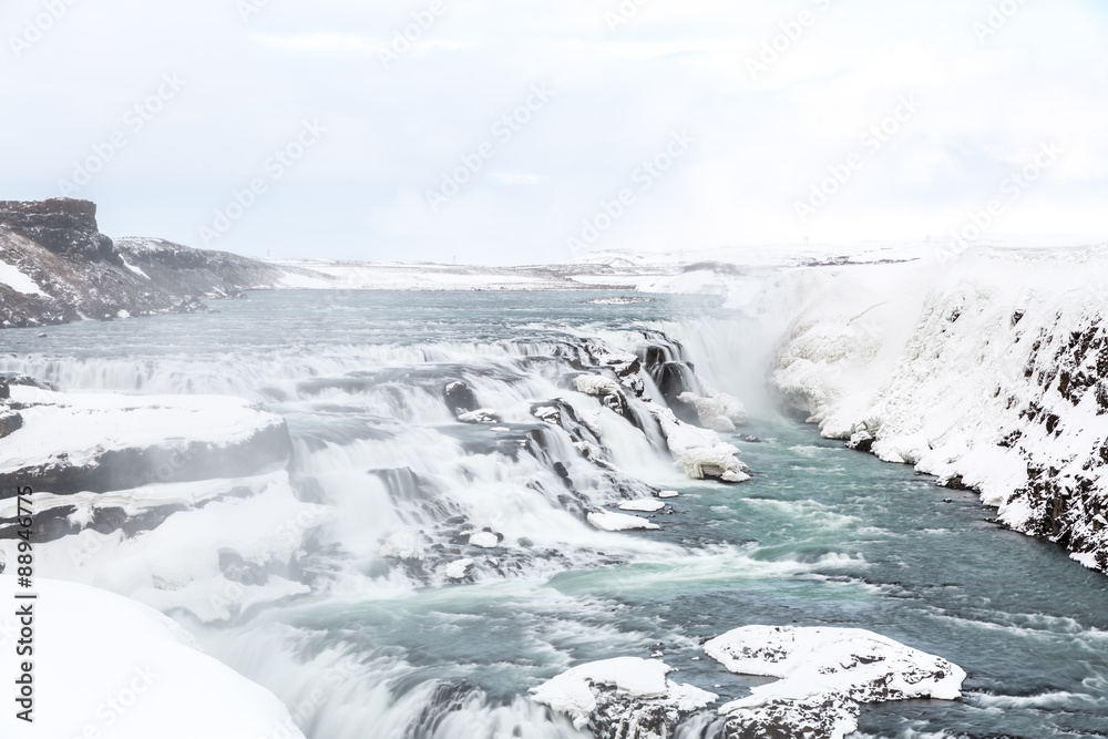 Obraz premium Gulfoss Waterfall Iceland Winter