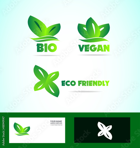 Bio eco friendly vegan logo