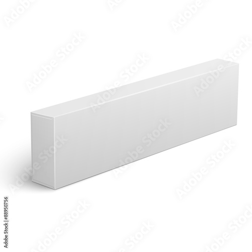 Long blank cardboard box template.