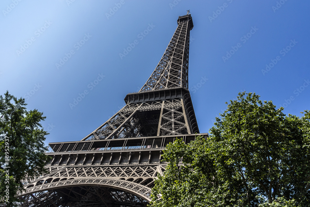 Tour Eiffel (Eiffel Tower), Champ de Mars in Paris, France. Tour Eiffel (Eiffel Tower), Champ de Mars in Paris, France.