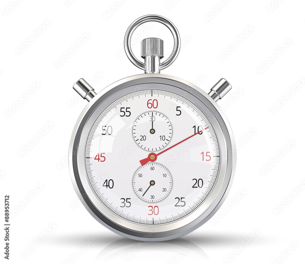 Vector Stopwatch. Classic stopwatch Vector EPS 10. Glass reflections, ground shadow and refection. Vector Stopwatch. Classic stopwatch Vector EPS 10. Glass reflections, ground shadow and refection.