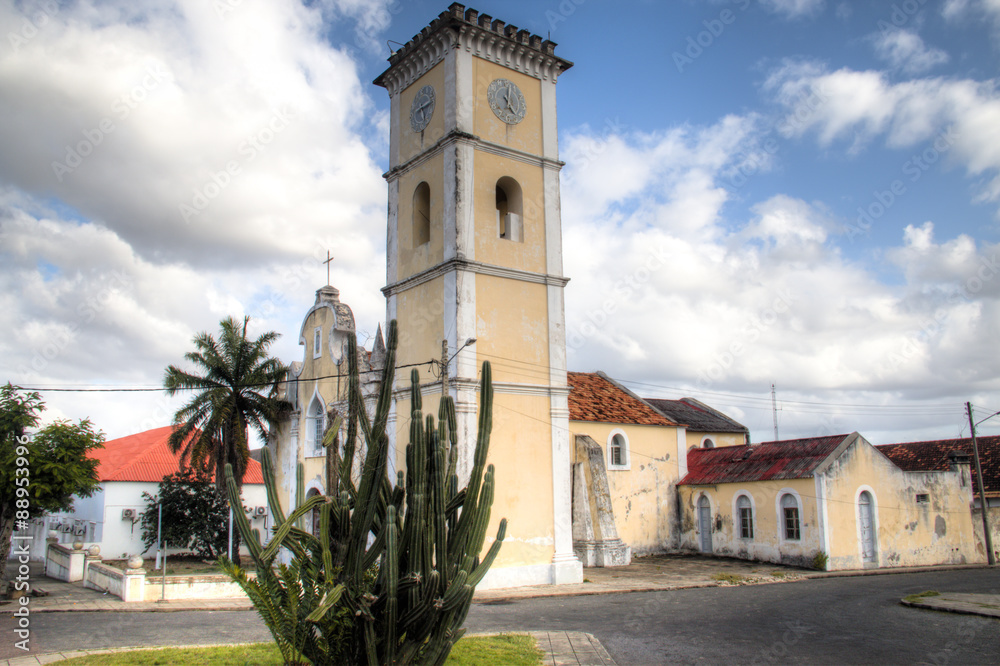 The historic cathedral with Portuguese influences of Inhambane in Mozambique
