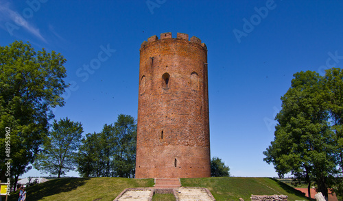 View on an old tower in Belarus