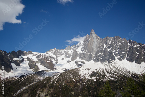 Peaks in snow and glacier nearby Chamonix #88954912
