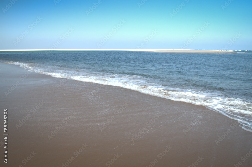 Empty beach on the Bazaruto Islands near Vilanculos in Mozambique
