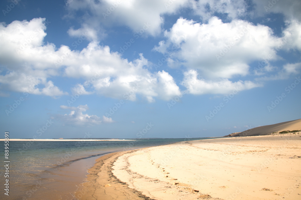 Empty beach on the Bazaruto Islands near Vilanculos in Mozambique

