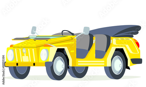 Caricatura 181 type abierto total amarillo vista frontal y lateral