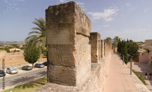 The skyline of an old town in Spain