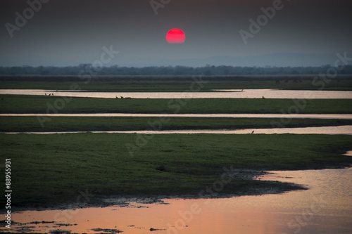 Sunset over the National Park Gorongosa in the center of Mozambique
 photo