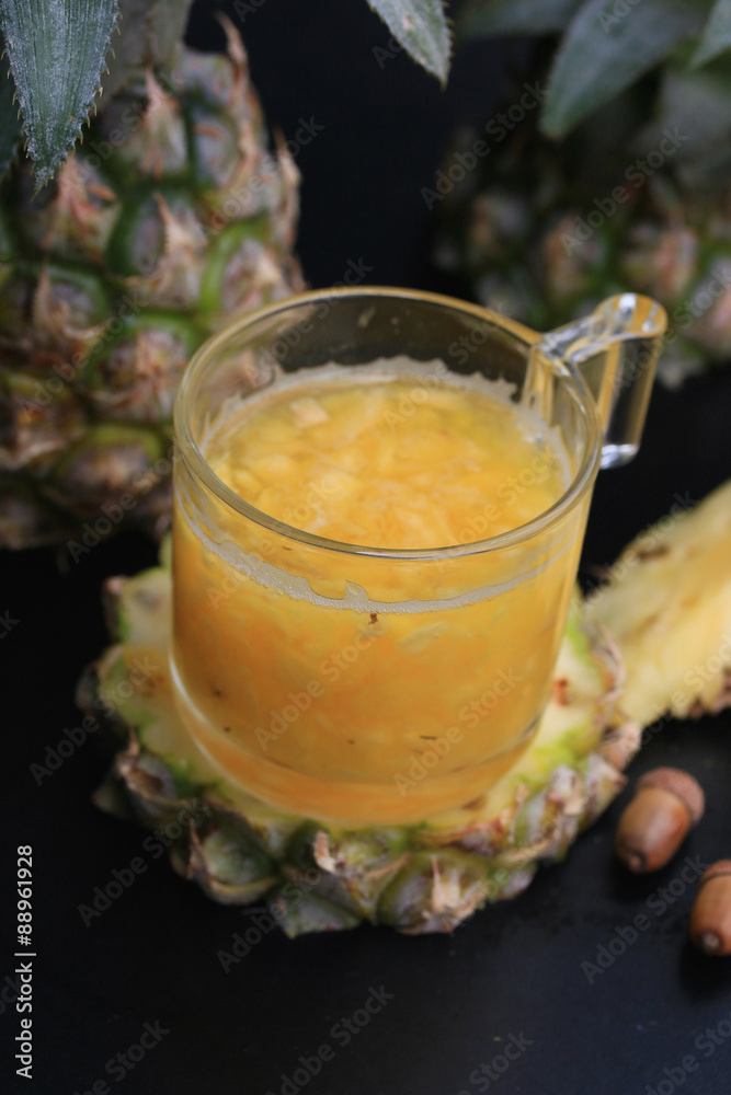 fresh pineapple and fruit juices
