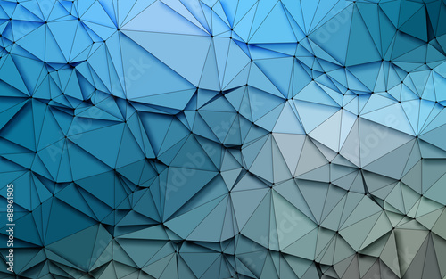 Abstract 3D Simple geometric  nature tone origami Blue sequins  background photo