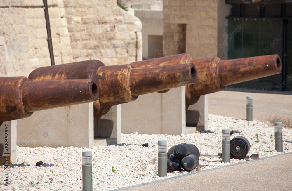 Old canons in Valletta, Malta