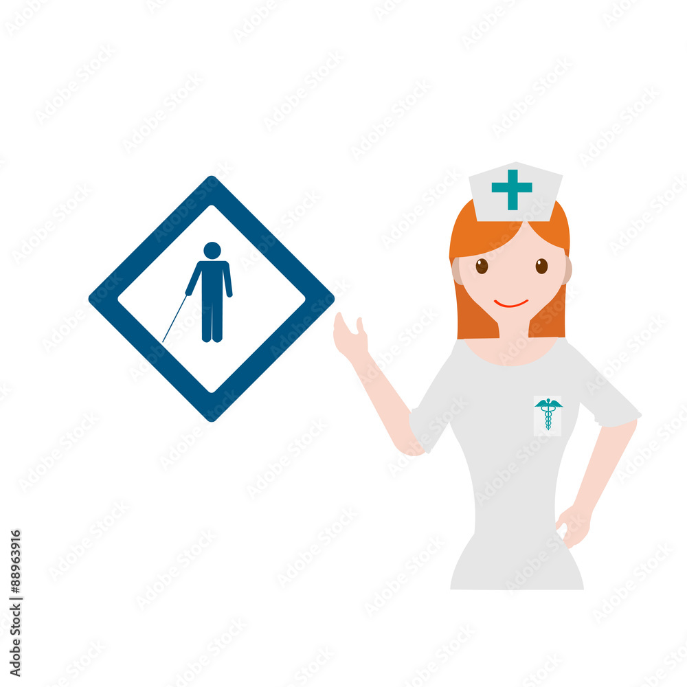 Nurse illustration over white color background