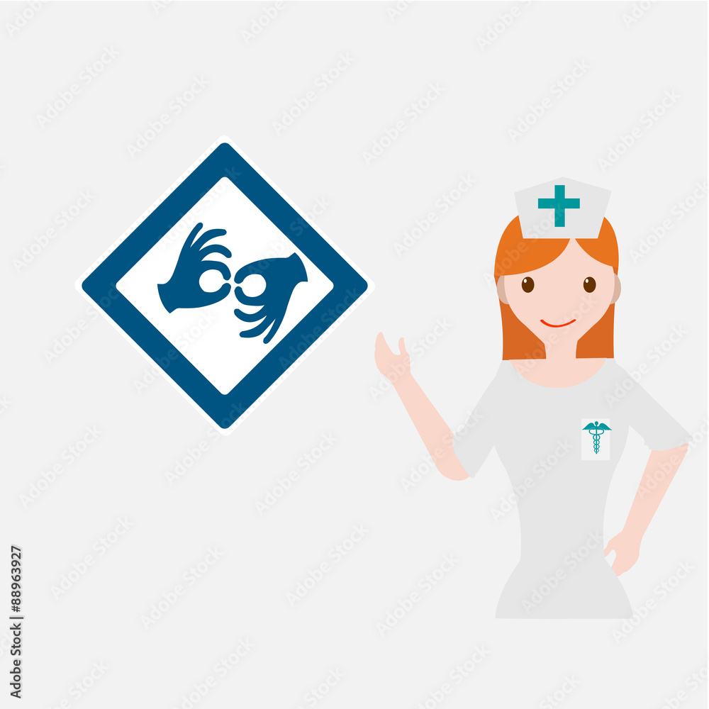 Nurse illustration over white color background Nurse illustration over white color background