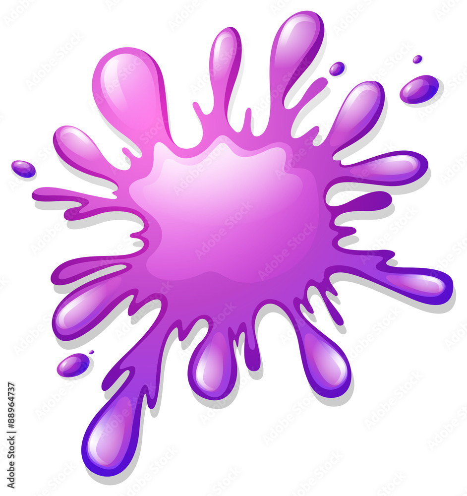 Purple color splash on white