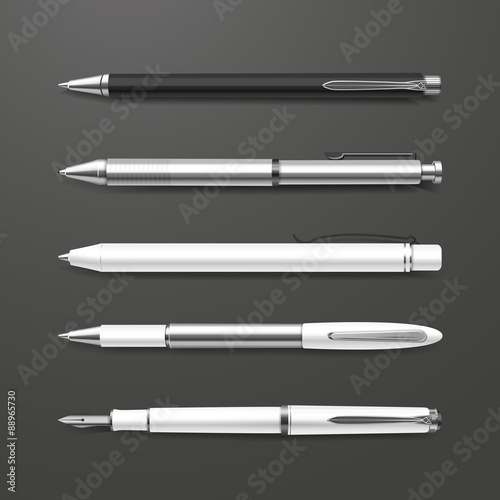 graceful white pens set