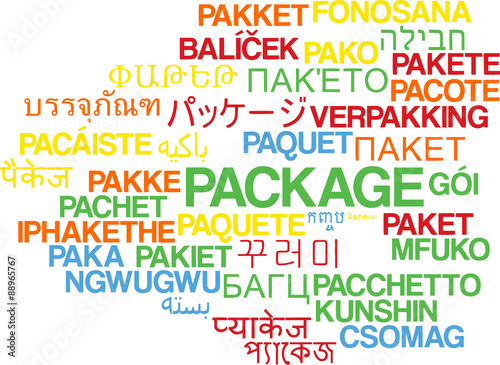 Package multilanguage wordcloud background concept