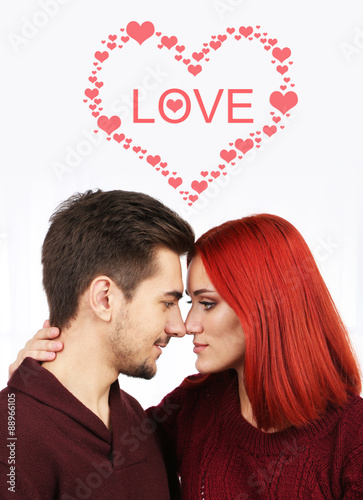 Embrace a loving couple wit...