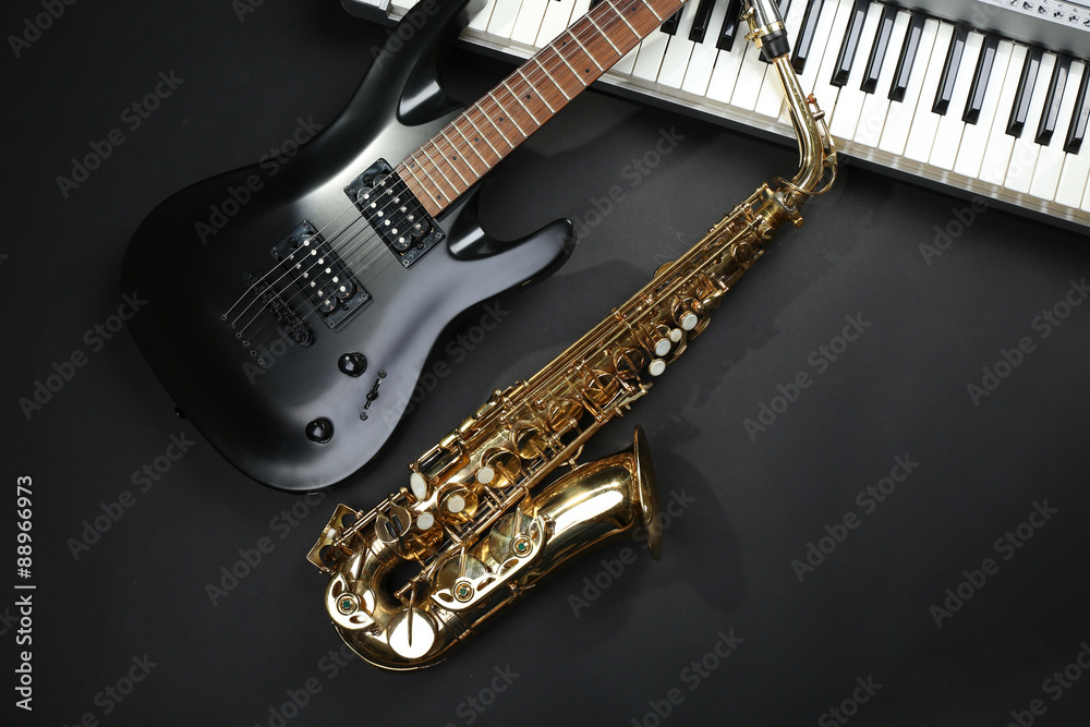 Naklejka premium Musical instruments, closeup