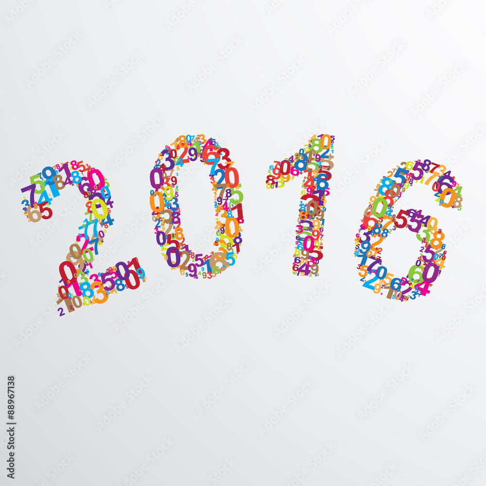 Vector 2016 year numbers. Vector 2016 year numbers.
