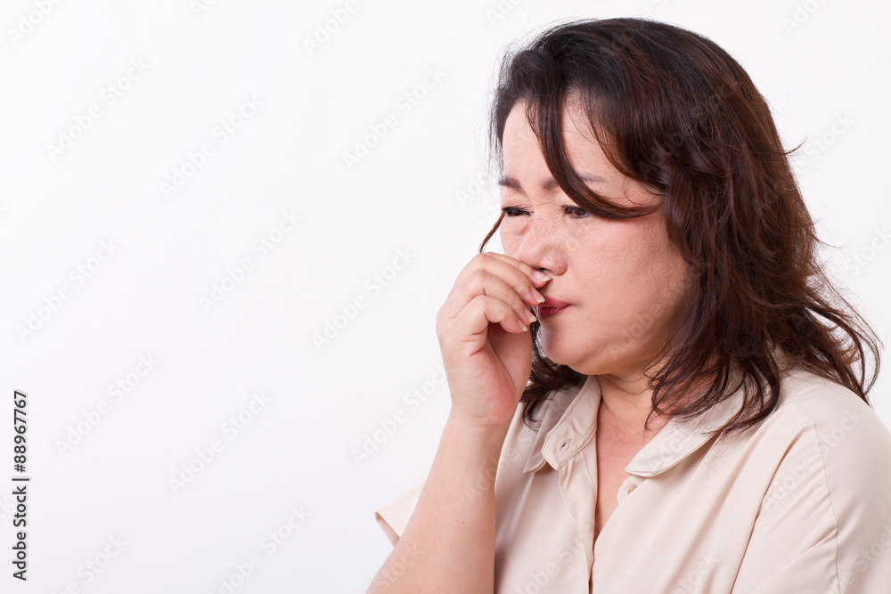 sick woman with runny nose sick woman with runny nose