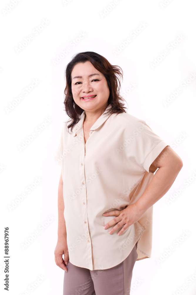 happy middle aged asian woman happy middle aged asian woman