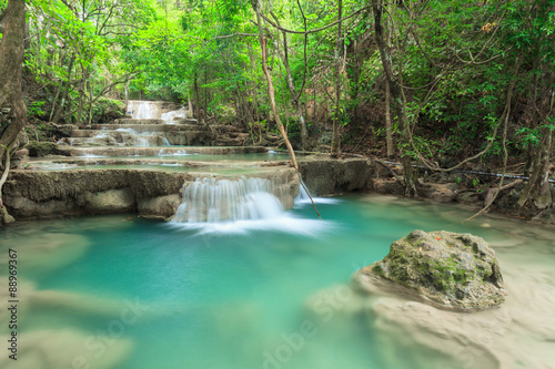 Beautiful Waterfall in Kanchanaburi (Huay Mae Kamin), Thailand © bomboman
