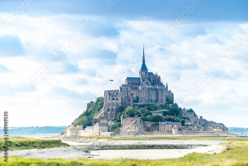 Mont St Michel world famous tourist attraction in Normandy, Fran