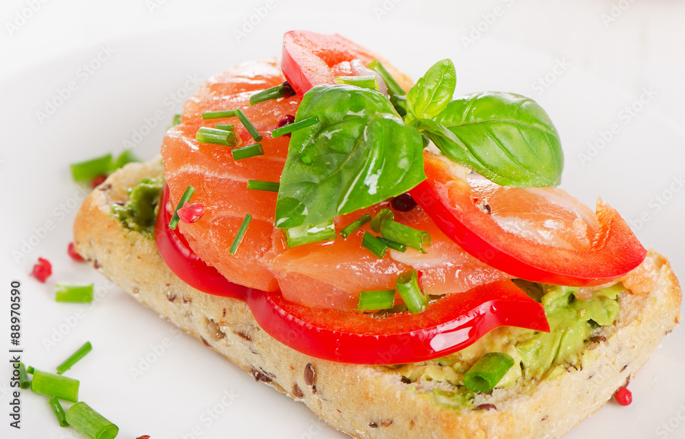 Healthy Cereal Sandwich with a salmon. Healthy Cereal Sandwich with a salmon.