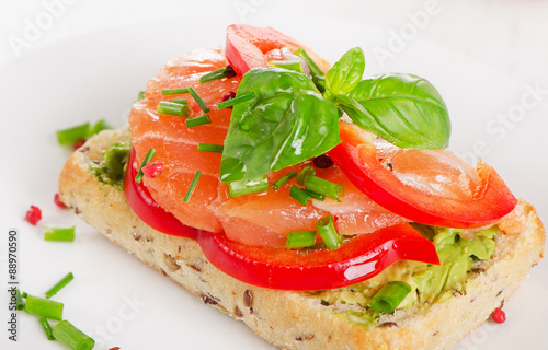 Healthy Cereal Sandwich with a salmon.